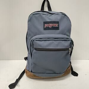 Jansport Right Pack Backpack Gray-Blue Suede Leather Bottom